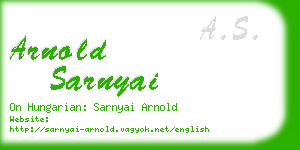 arnold sarnyai business card